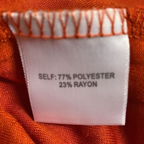 New! Rose + Olive Rust/Orange Swiss Dot Short Sleeve Top Tee Size Large - Picture 5 of 10